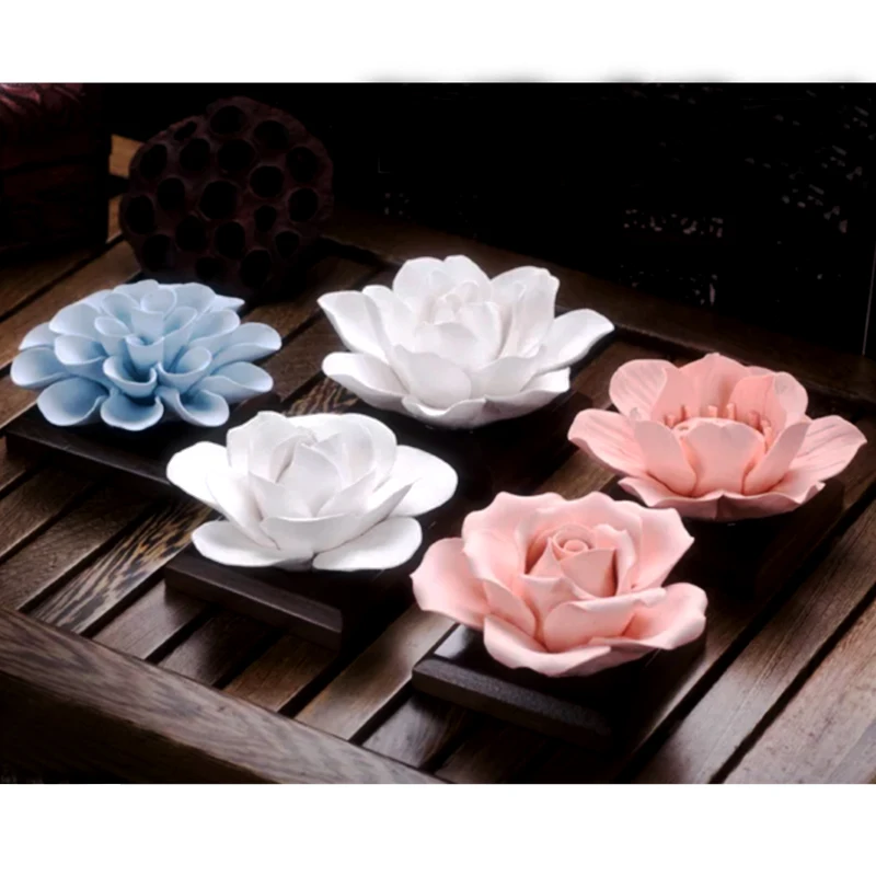 PRZY Camellia 3D формы форма для мыла в виде лотоса жасмин Силиконовые розы свеча