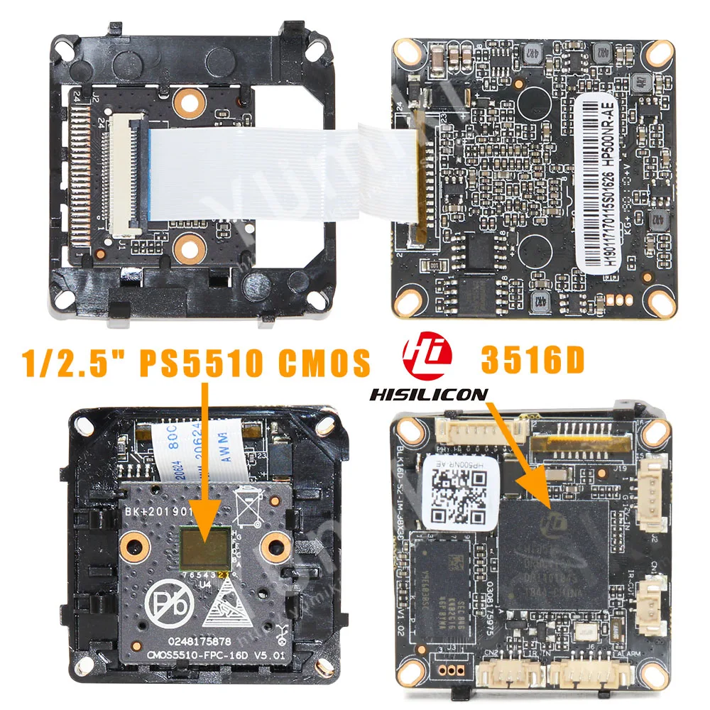 H.265 5MP 2592*1944Pixel Hi3516D + PS5510 1/2. 5 &quotинтеллектуальный анализ IP Сетевая камера модуль