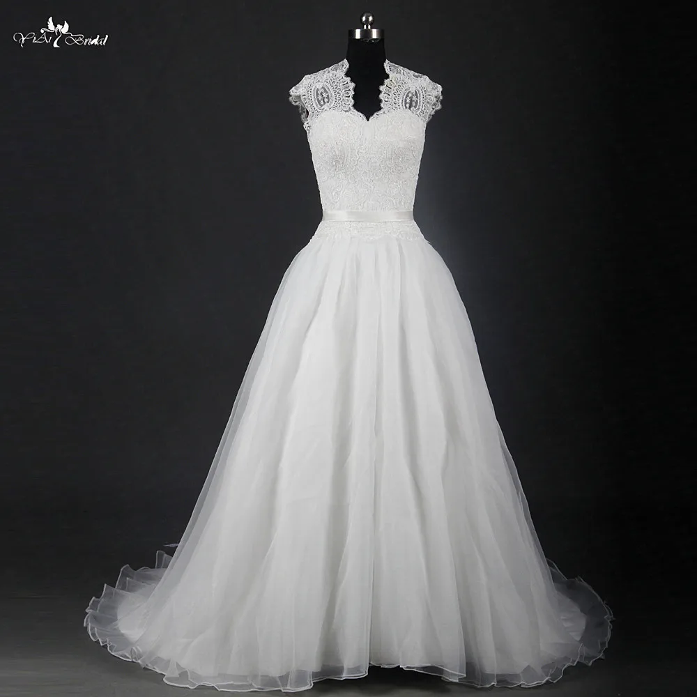 Rsw1216 Illusion Queen Anne Neckline Mett Organza Skirt A Line