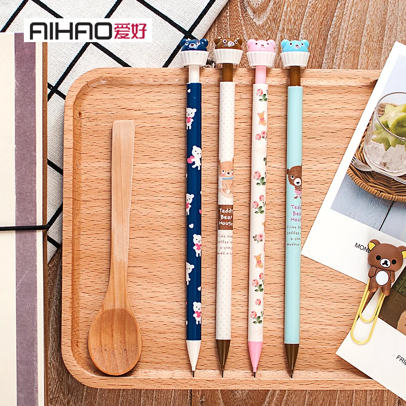 Новые выдвижные механические карандаши корейский дизайн медведь животных