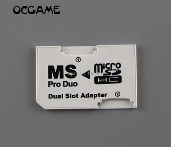 

OCGAME 20pcs/lot Micro SD TF to Memory Stick MS Pro Duo Adapter Dual slot adapter Converter Card Reader for PSP1000 2000 3000