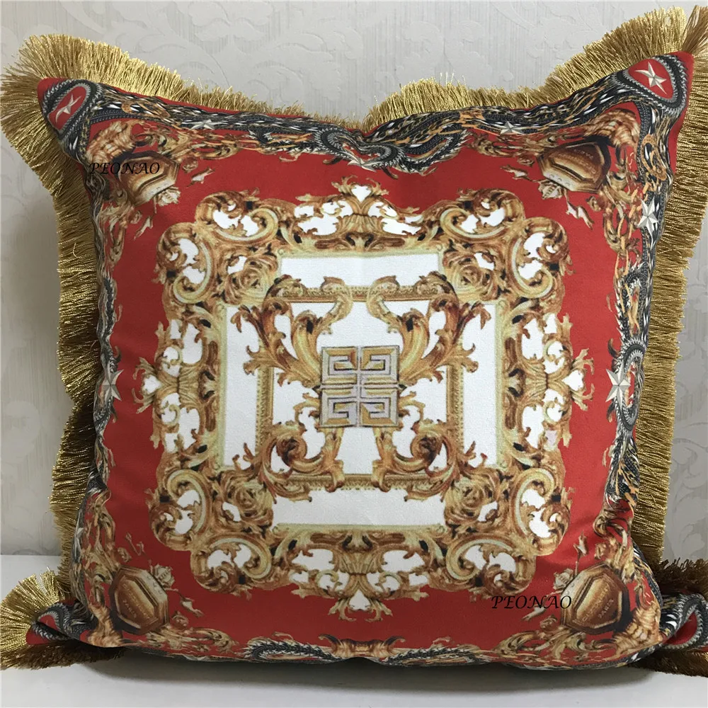 Both Sides Printing Pillowcases European Style Luxury Red High end