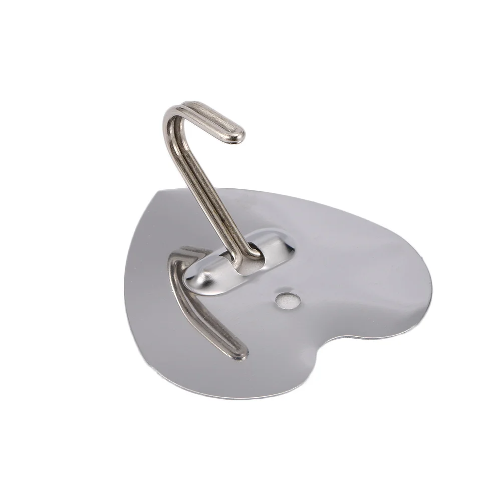 5Pcs/Set Stainless Steel Hook Heart Shaped Stong Self Adhesive Stick on