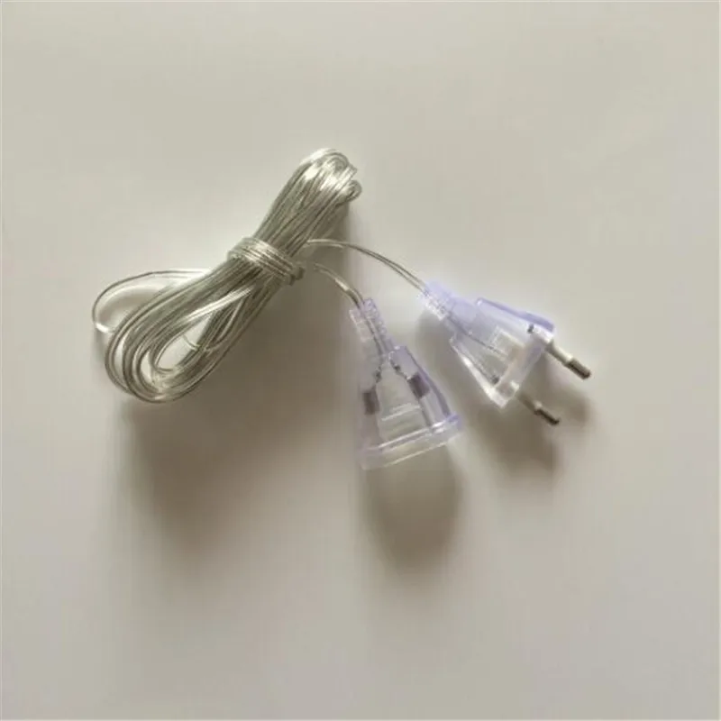 3M Extender Transparent Wire EU plug 220V for LED String Christmas Lights Garden Home outdoor Garland Party Decoration 3M Extender Transparent Wire EU plug 220V for LED String Christmas Lights Garden Home outdoor Garland Party Decoration