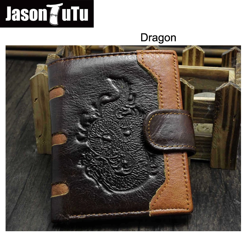

New Arrival Genuine Leather Wallet Wolf&Eagle Totem Men Wallets Luxury Dollar Price Vintage Male Purse Coin Bag Promotions