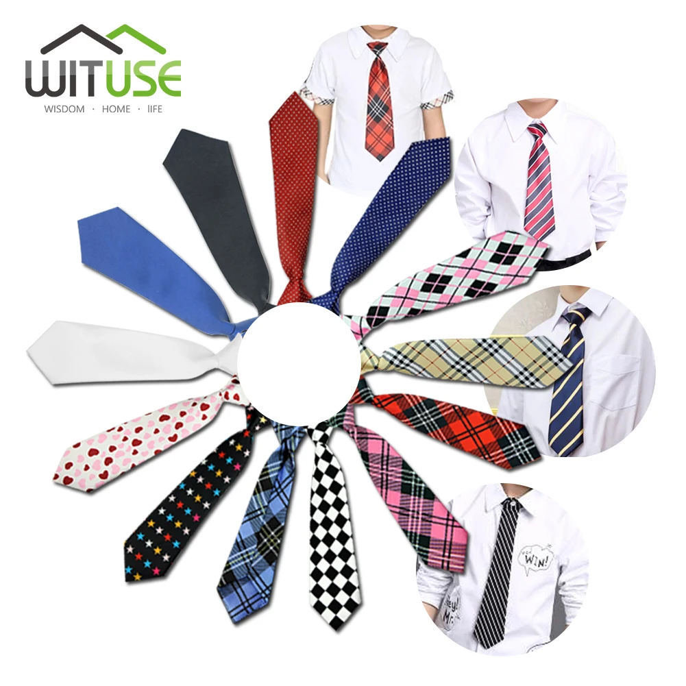 

10 Styles School Girl Boy Kids Wedding Elastic Tie Necktie