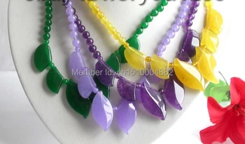

shitou 00712 4piece Wholesale Green Purple Yellow Jade Necklace