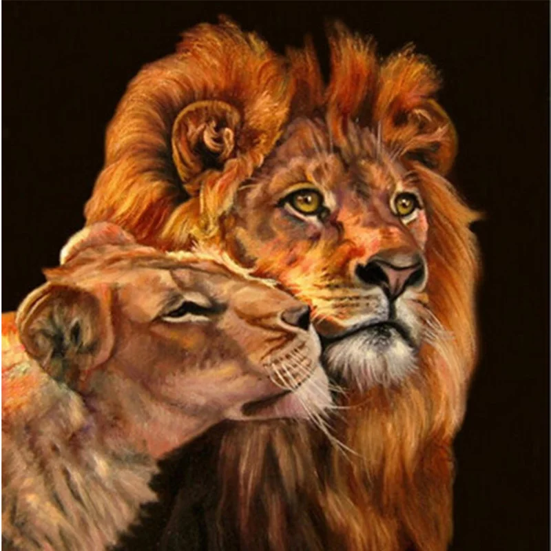 New Diy 5D Diamond Embroidery Tiger And Lion Pattern Full Dill Rhinestones Pasted Painting Cross Stitch Kits Mosaic Hobby Crafts