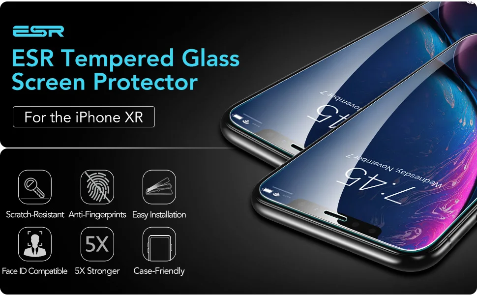 ESR Защита экрана для iPhone X XR XS 11 Pro Max 5X более прочная защитная пленка из закаленного стекла для iPhone 11pro