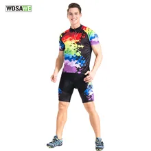 WOSAWE дышащие наборы Велоспорт короткий рукав Джерси с шорты с гелевой подкладкой одежда для езды на велосипеде, MTB комплект из Джерси для езды на велосипеде Ropa Ciclismo