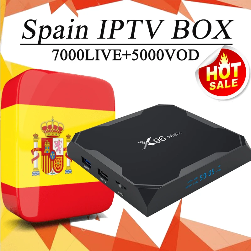 IPTV испанский X96 MAX android tv box 8,1 Европа французский испанско-португальский Швеция Бельгия Великобритания немецкий ip tv подписка Смарт IPTV приставка