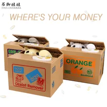 Kitty Cat piggy Bank Saving Box Cute Panda Automatic Stealing Coin Money Box for kid gift