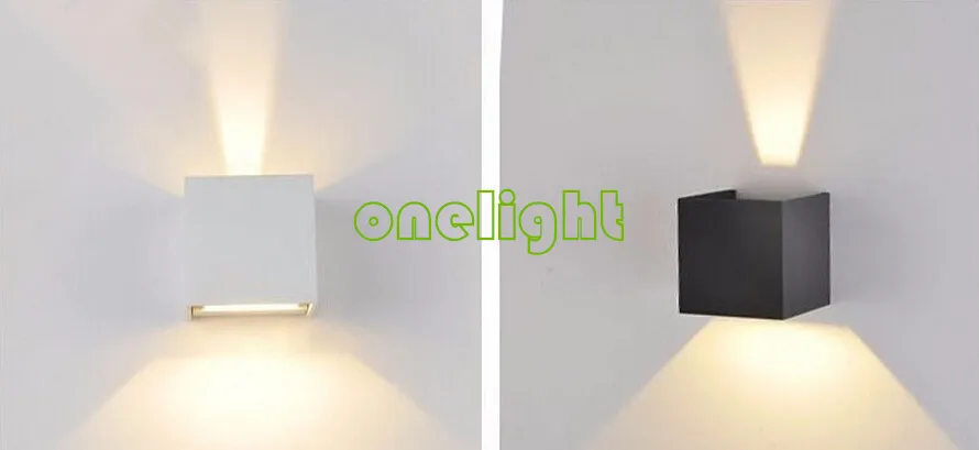 

LED outdoor wall lamps COB 6W warm white cool white 2x3W COB LED wall light AC85-265V White body black body 2pcs Free shipping