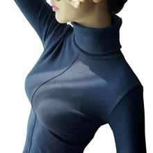 98% cotton t shirt women spring autumn long sleeve Turtleneck basic t-shirts female tops plus size harajuku high quality tshirt