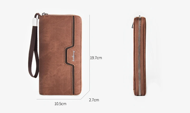 Baellerry Casual Leather Long Wallet Men Walet Male Clutch Zipper Wallets Men Phone Purse Money Bag Coin Pocket Card Holder