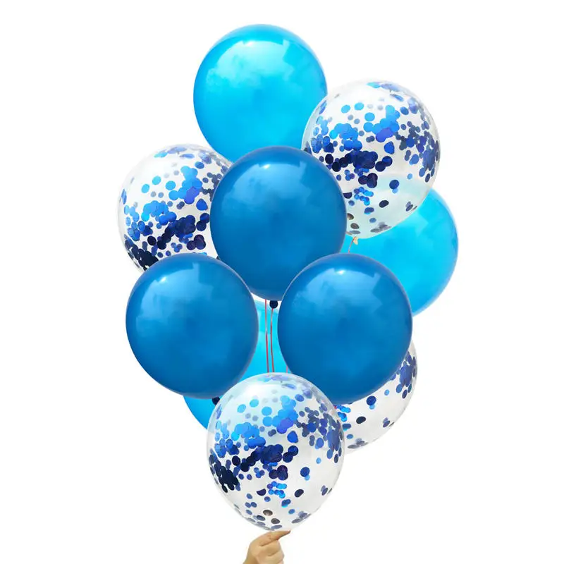 

DoreenBeads 10 PCs 12 Inch Latex Balloon Set Birthday Wedding Party Confetti Ballon Decoration Rose Gold/Blue/Fuchsia Glitter