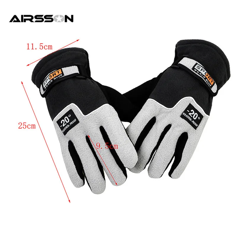 Outdoor Winter Sports Warm Fleece Full Finger Gloves Hunting Breathable Cycling Motorcycle Ski Snowboard Anti-skid Luva Ciclismo