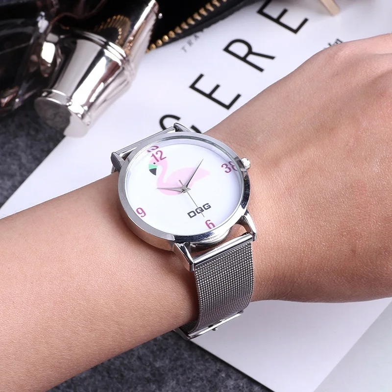 

Zegarki damskie 2018 New Brand Women Watches Fashion Sports Printed Steel Mesh Quartz Watch Ladies Wrist Watch relogio feminino