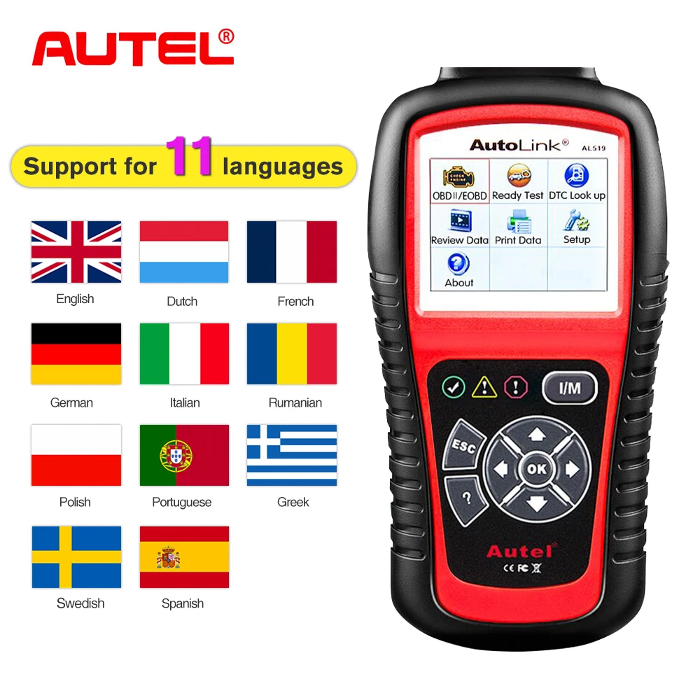 

Autel 100% Originl OBD2 Scanner Car Diagnostic tool Code Reader AutoLink AL519 OBD Automotive Tool EOBD Automotive Scanner