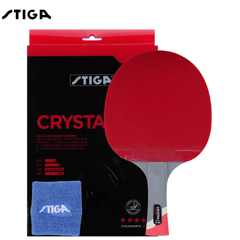 Натуральная Stiga Pro с украшением в виде кристаллов 4 звезды для настольного тенниса