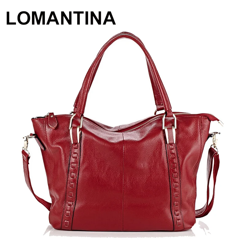 LOMANTINA BRAND England Style Genuine Leather Bag Woman Handbags Ladies