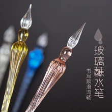 Ограниченное предложение Ручной работы Dip Pen DIP-ручка творчества Ретро эстетическое хрусталь синий зеленый розовый ручка Тесты цвет акварель