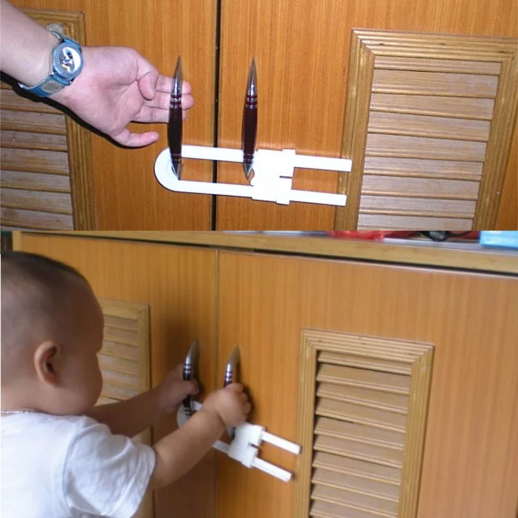 

2PCS Children Safety Lock Baby Protection Lock U Shape Window Safety Lock Baby Drawer Door Wardrobe Cabinet Safety Locks FH18