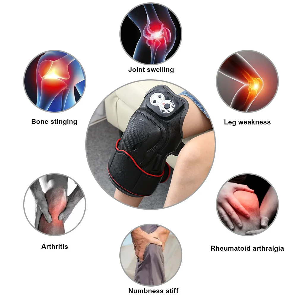 Магнитный вибромассажер коленного сустава, ФИЗИОТЕРАПЕВТИЧЕСКИЙ массаж, электрический массаж для снятия боли, оборудование для восстановления