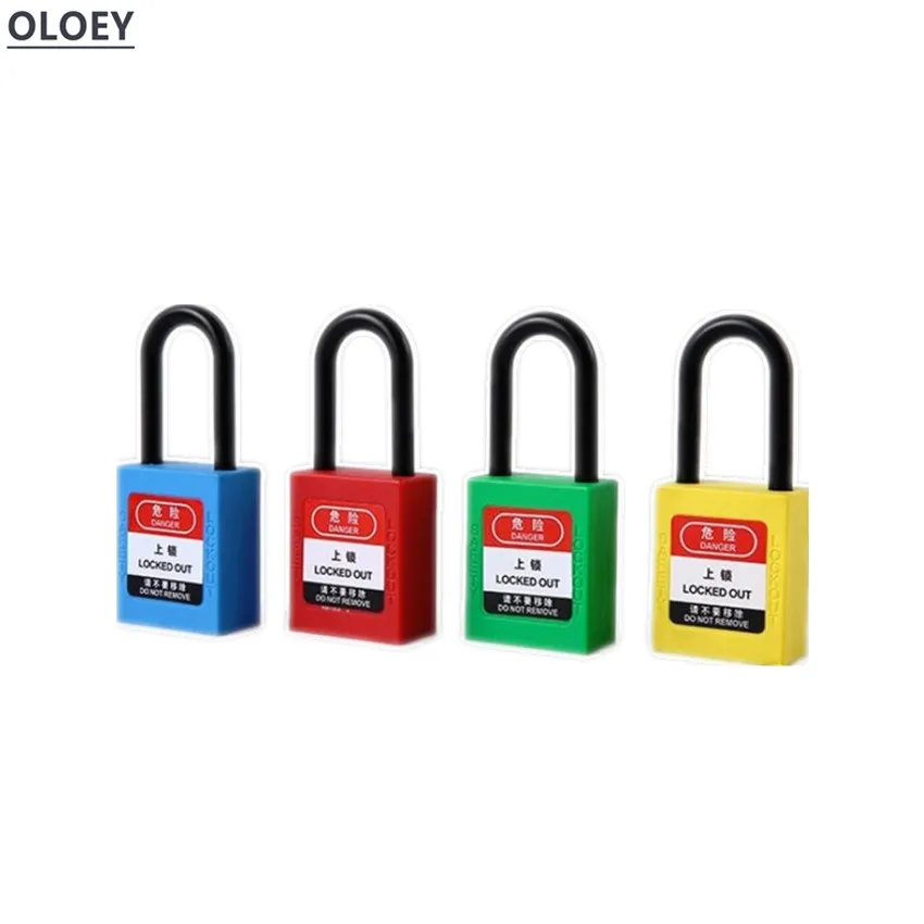 

1pc Engineering plastic insulation padlock safety lockout tag lock energy isolation lock Keys alike master key Dust-proof 38mm
