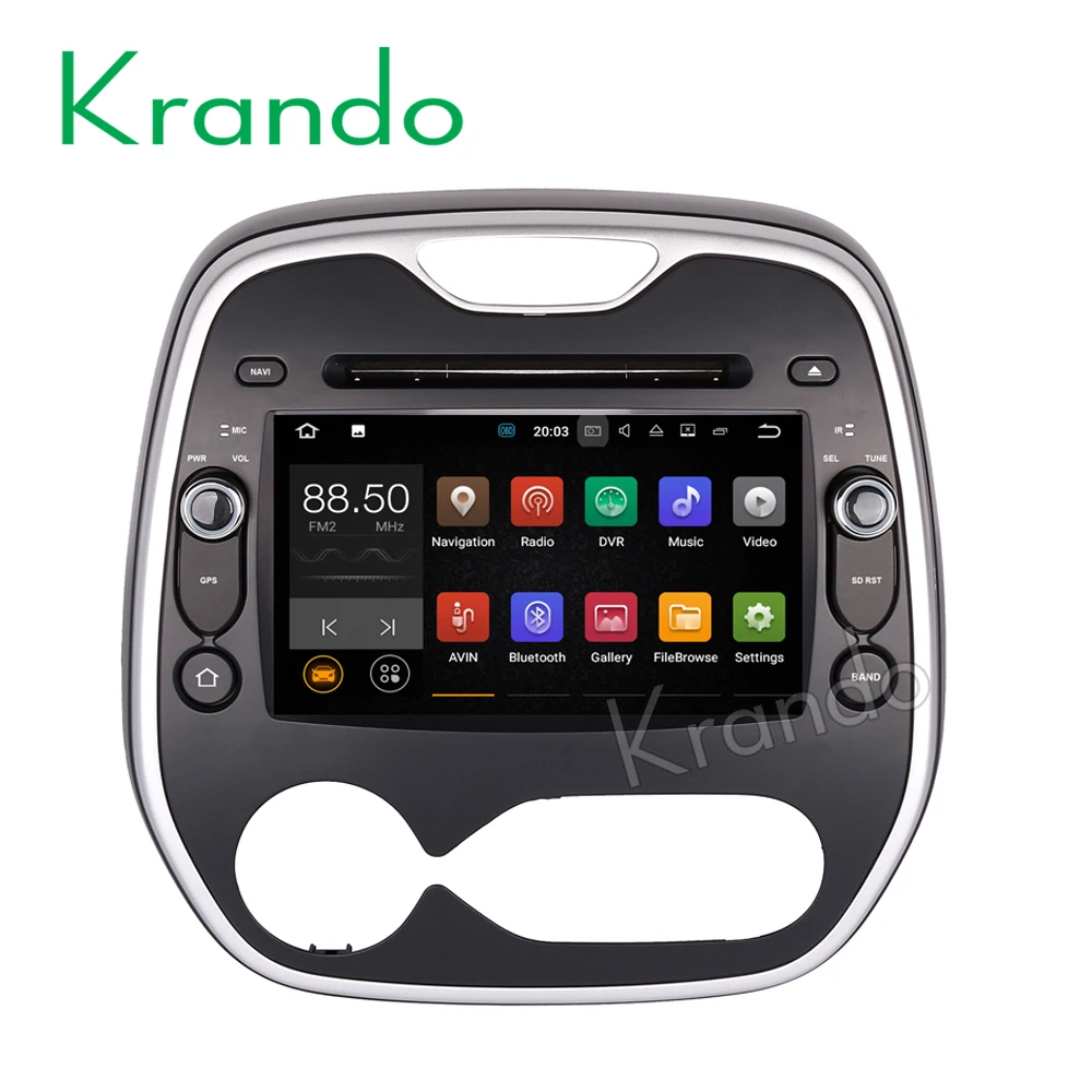 Top Krando 8" Android 8.0 car audio radio navigation multimedia system for Renault Captur Clio Samsung QM3 2011+ gps dvd player 0