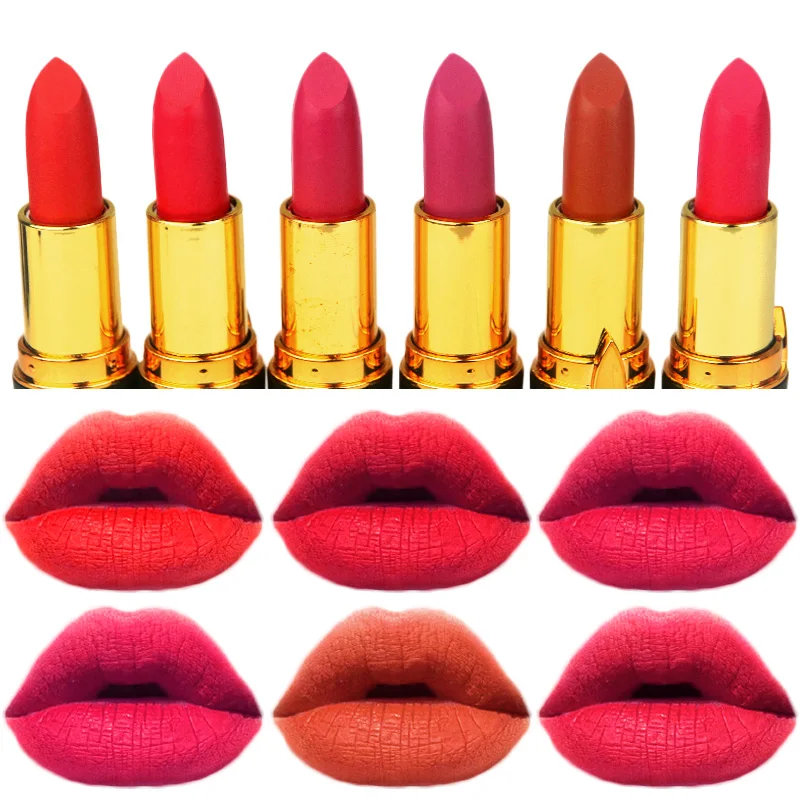 

GORON 12 Colors Matte Lipstick Sexy Red Lips Tint Makeup Long Lasting Easy To Wear Lip Stick 3.8g Wholesale Cosmetics L036-24M