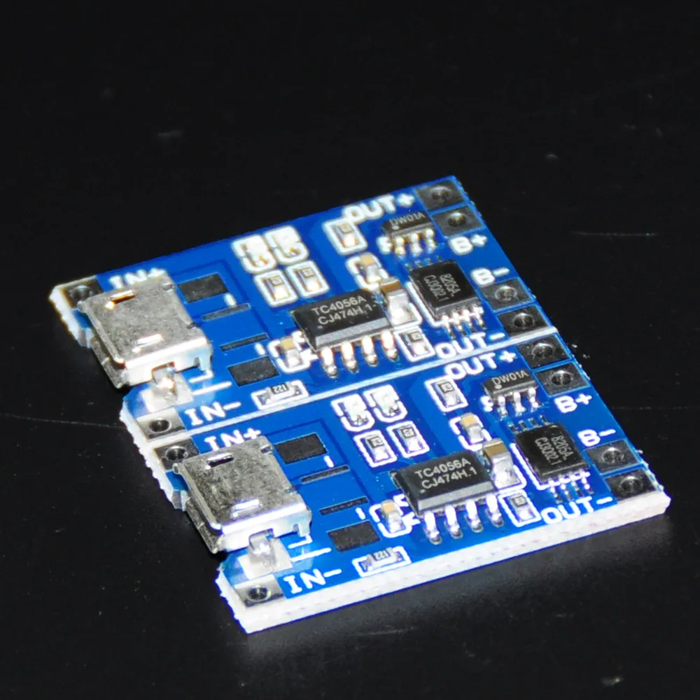 

2pcs TP4056 18650 Lithium Battery Charger Module Lipo Li-ion Battery Charging and Protection Board 18650 TP4056 1A 5V Micro USB