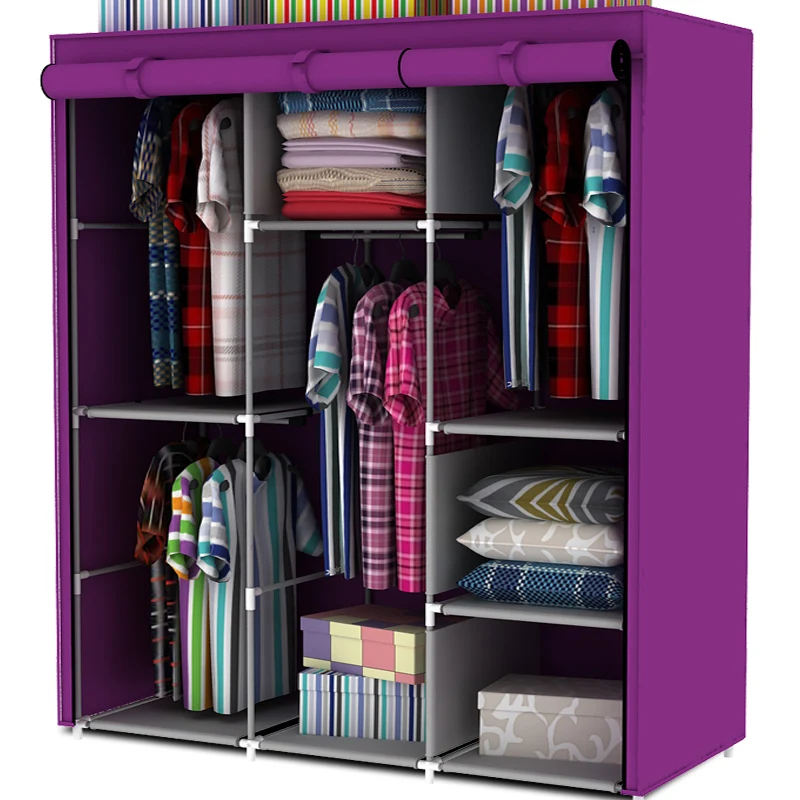 Steel Pipe Wardrobe Simple Hanging Clothes Cabinet Non Steel Pipe Wardrobe Simple Hanging Clothes Cabinet Non Woven Combination Locker Large In Wardrobes From Furniture On