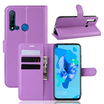 

10pcs/lot Litchi Grain wallet leather case with card holder For huawei P20 LITE 2019 Nova 5i Nova 5 Nova 5Pro