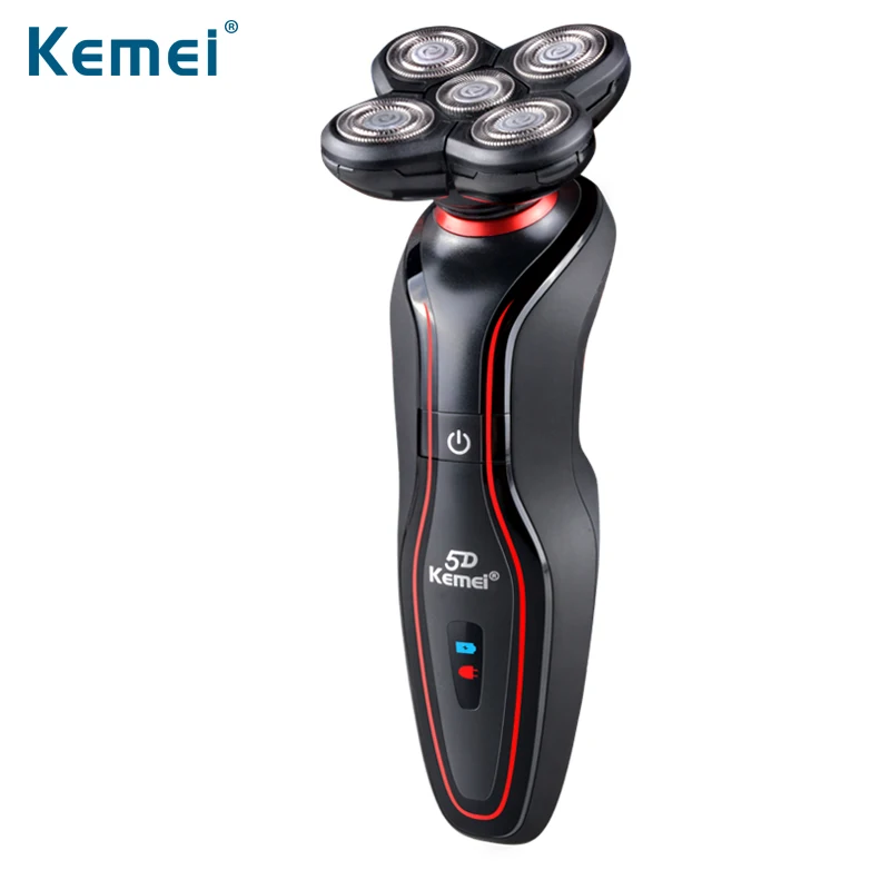 Kemei 5 головок электрическая моющаяся перезаряжаемая бритва тройное лезвие