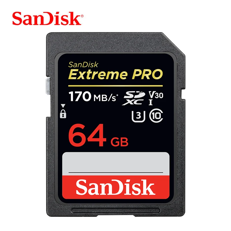 SanDisk Экстремальный Pro 64 Гб sd-карта 128G SDXC 256 ГБ памяти CardUHS-I класс 10 U3 V30 поддержка 4K видео для цифровой камеры/DV 170 МБ/с