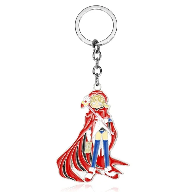 Anime Jewelry Card Captor Sakura Kinomoto Star Wand Key Keychain Fashion Creative Trinket Key Chains Bags Keyring B