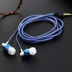 Универсальный 3,5 мм в уши тканый проводной наушник стерео бас Музыка гарнитура для samsung Xiaomi huawei смартфонов MP3