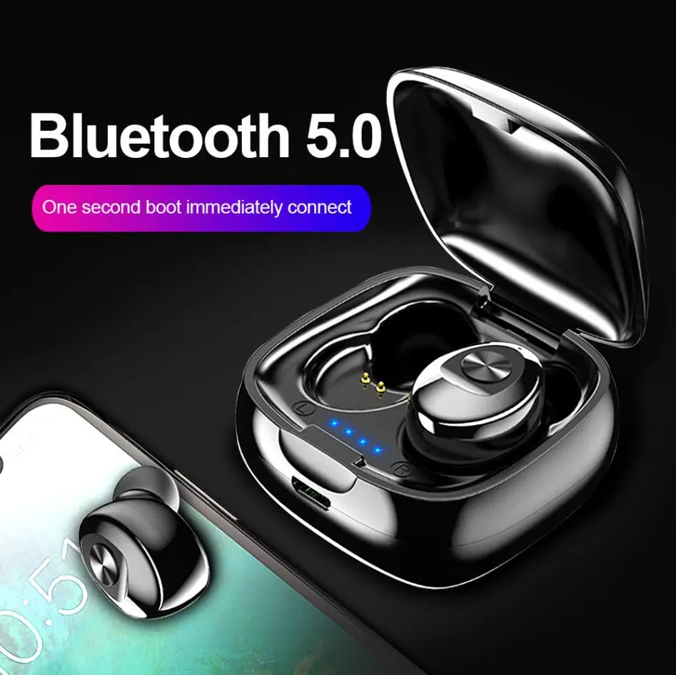 TWS Bluetooth 5,0, беспроводные наушники, настоящие беспроводные стерео наушники, Hi-Fi спортивные наушники с микрофоном для телефона - Цвет: A