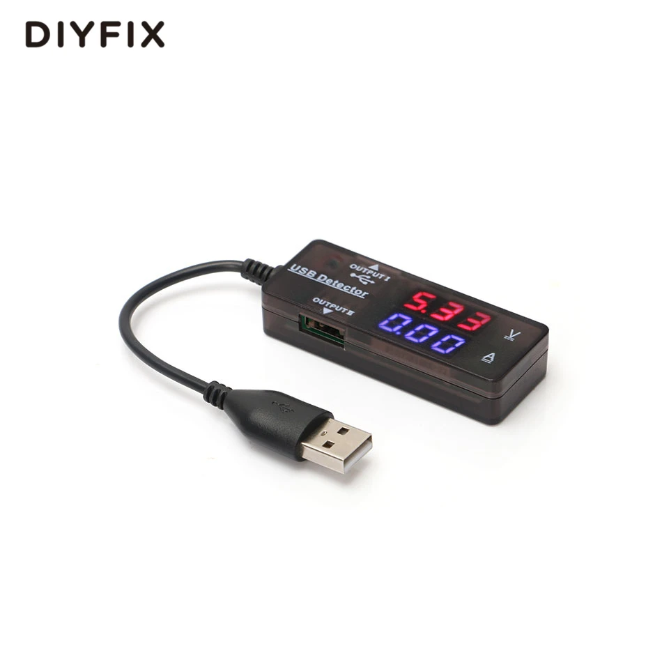 

DIYFIX New USB Detector Voltage and Current Tester Dual Ports for Cell Phone Tablet Power Bank Charger Tester Meter