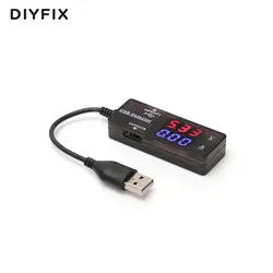 DIYFIX Новый USB детектор Напряжение и Текущий тестер двойной Порты для сотового телефона Tablet Мощность банк Зарядное устройство метр тестер