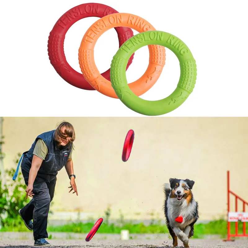 

Pet Dog Training Toy Flying Discs Ring Dog Chew Tooth Toys Dog Portable Outdoor Interactive Training for Small Medium Large Dogs