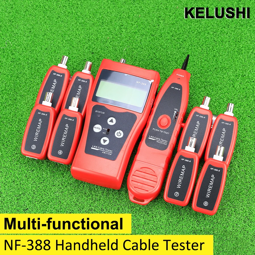 

Multi-functional Handheld Cable Tester Network cable LAN Ethernet Wire tester Telephone cable RJ45 RJ11 Tester NF388