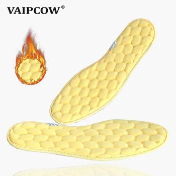 

VAIPCOW Keep Warm Heated Cashmere Thermal Insoles Thicken Soft Breathable Winter Sport Shoes Insert For Man Woman Boots Pad Sole