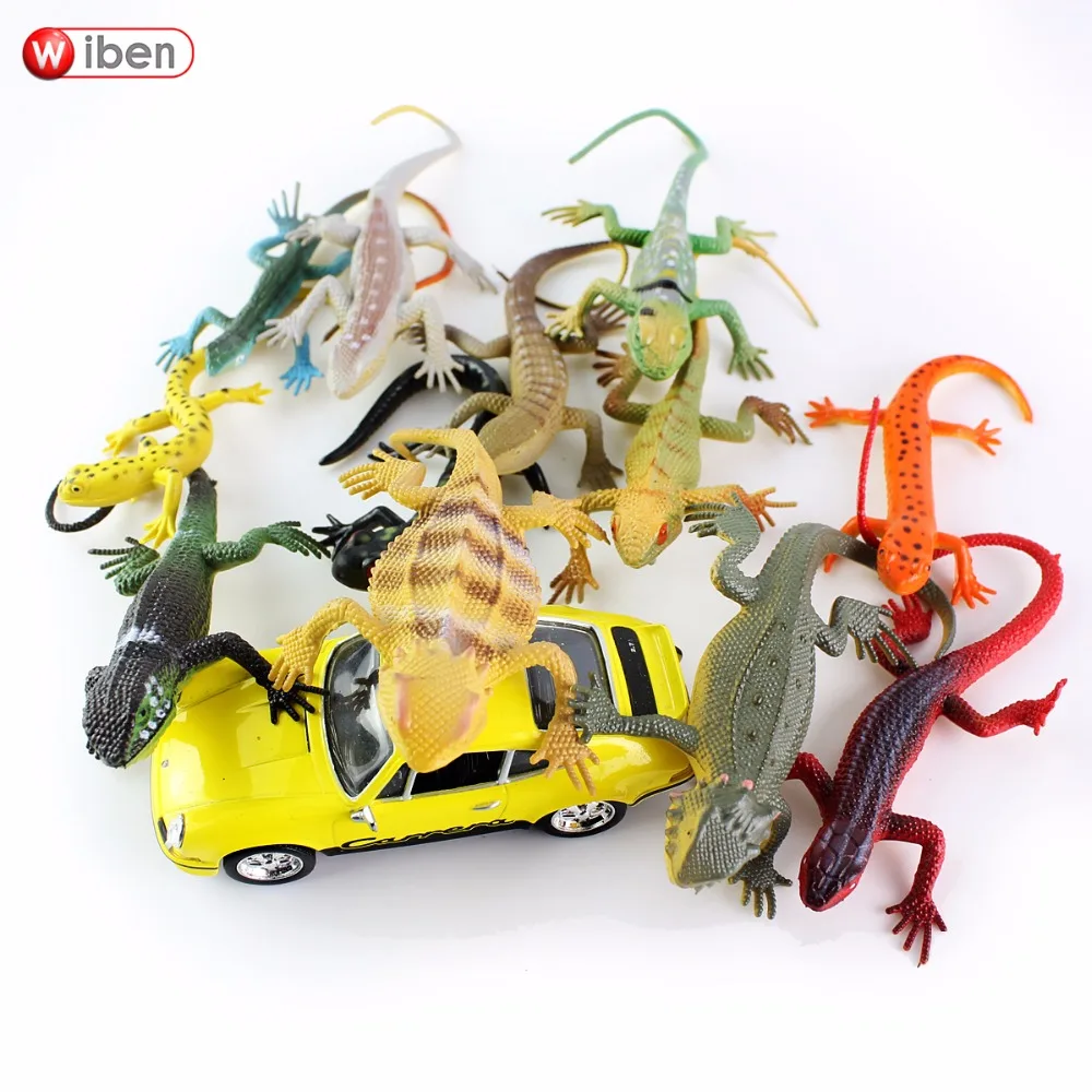 Wiben 12pcs/lot Mini Lizard Insects toy Action & Toy Figures PVC Animal