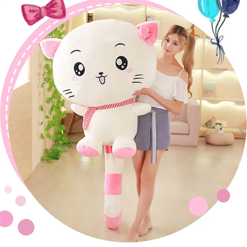 Cartoon Soft Stuffed Plush Cat Toys Cute Cat Animal Push Dolls Gifts for Kids Girlfriend Cartoon Soft Stuffed Plush Cat Toys Cute Cat Animal Push Dolls Gifts for Kids Girlfriend