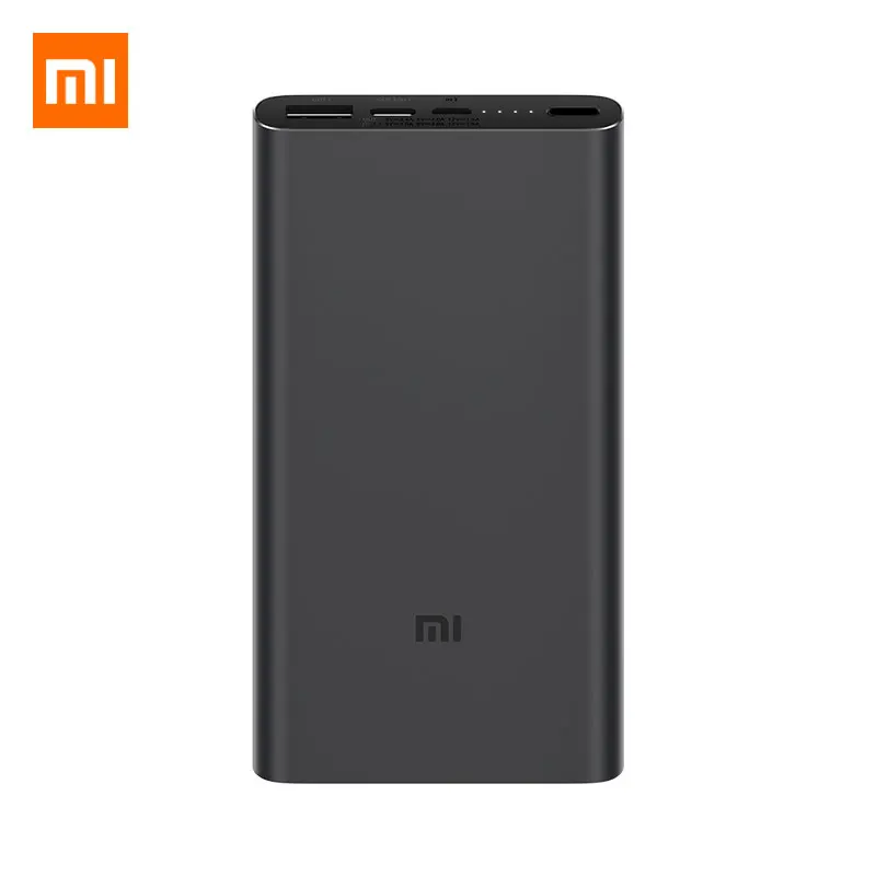 New Xiaomi Mi 10000mAh Power Bank 3 Two-way Quick Charge USB-C Dual Input Dual Output PLM12ZM 10000 mAh Extenal Battery