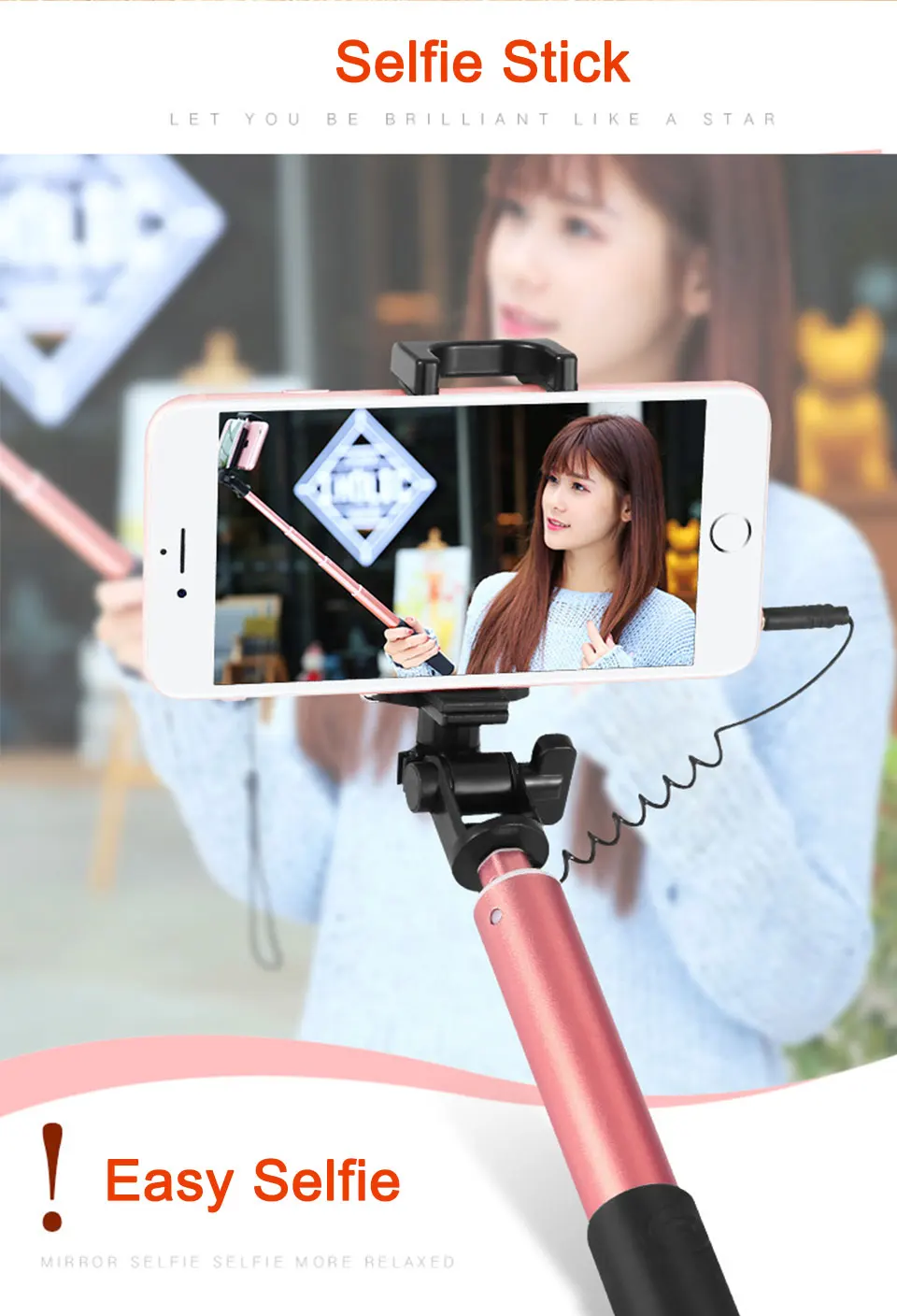 2019 New Arrivals Selfie Stick Bluetooth With Button For Android IOS System Tripod Selfie Stick Universal Mobile Phone (6)