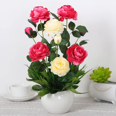 Креативная керамическая ваза, имитация тюльпана, искусственный цветок, гостиная, Настольная фигурка, украшение дома, ремесла, цветочный горшок, орнамент - Цвет: style 6