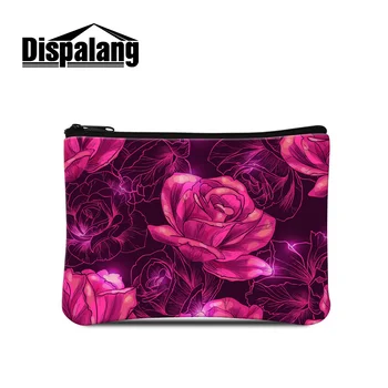 

Dispalang personalized flower rose coin purse for girls women mini change purses female clutch bags with zipper small money case